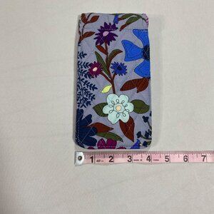 Vera Bradley Quilted Eyeglass Holder Floral Print Gray Multicolor Fabric Case